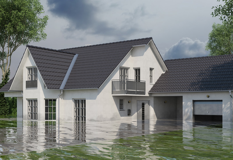 Überschwemmung am Haus
